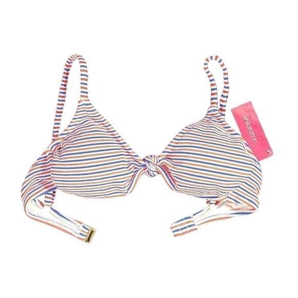Xhilaration Juniors Striped Textured Bikini Top Sz M - Picture 1 of 11